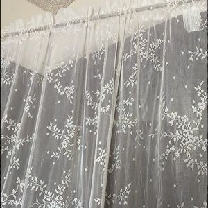 Curtain 1 Panel White Lace NWOT 37” X60”